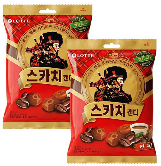 롯데웰푸드 스카치캔디 커피, 317g, 2개