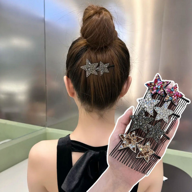 ZMBIRD 4종세트 여성 헤어빗핀 블링 큐빅 별 N250