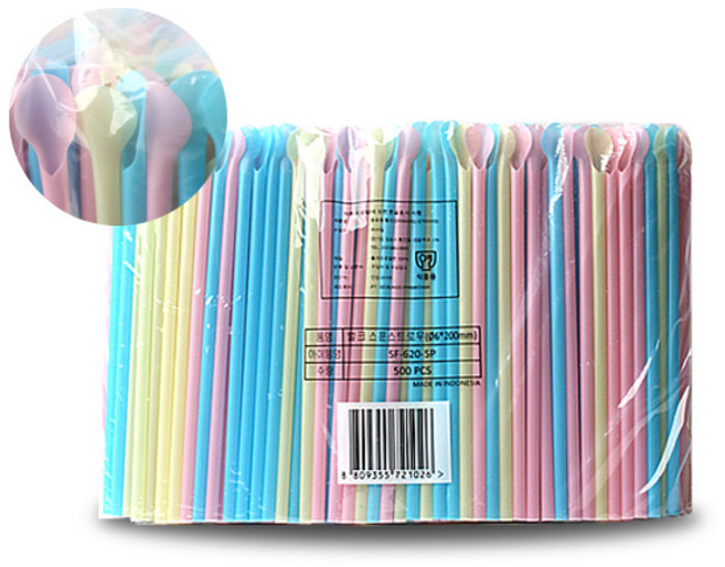 6mm 20cm 칼라 스푼 스트로우 스무디용 1박스 10000개, 1개