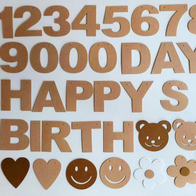 GoGraphy 字母數字組合拉旗 彌月生日派對佈置 DIY客製化掛旗, 拉旗