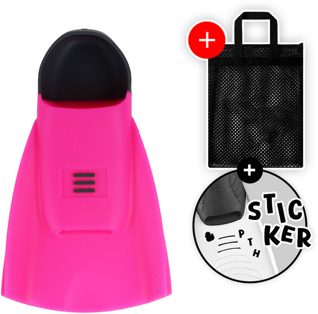 DMC 디엠씨 하이드로 훈련용 숏핀 수영 오리발 핑크 + 망사가방 증정