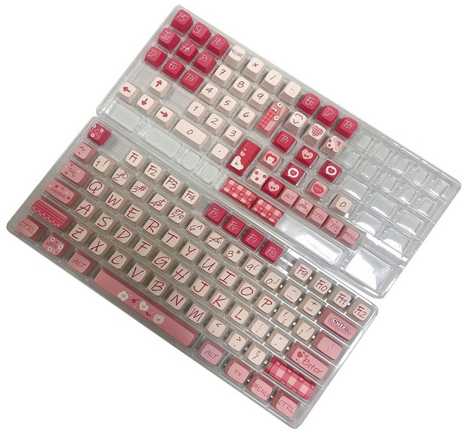 126Keys/MDA 프로필 커스텀 초콜릿 베어 키캡 PBT 염료 승화 키캡 MXCherry 기계식 키보드용