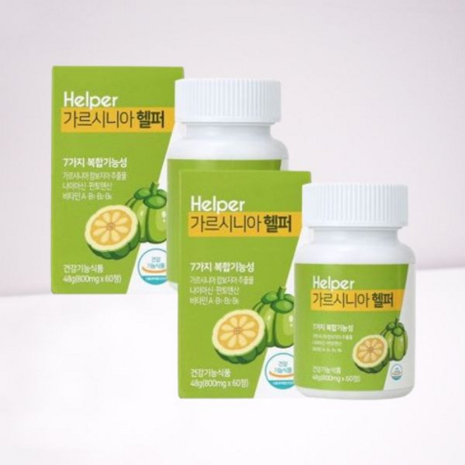 탄수화물컷팅제 가르시니아헬퍼 60정 2통 2개월분 가르시니아캄보지아 체지방관리 헬스 건강기능식품 535050, 탄수화물컷팅제 가르시니아헬퍼 60정 2통 2개월분 가르