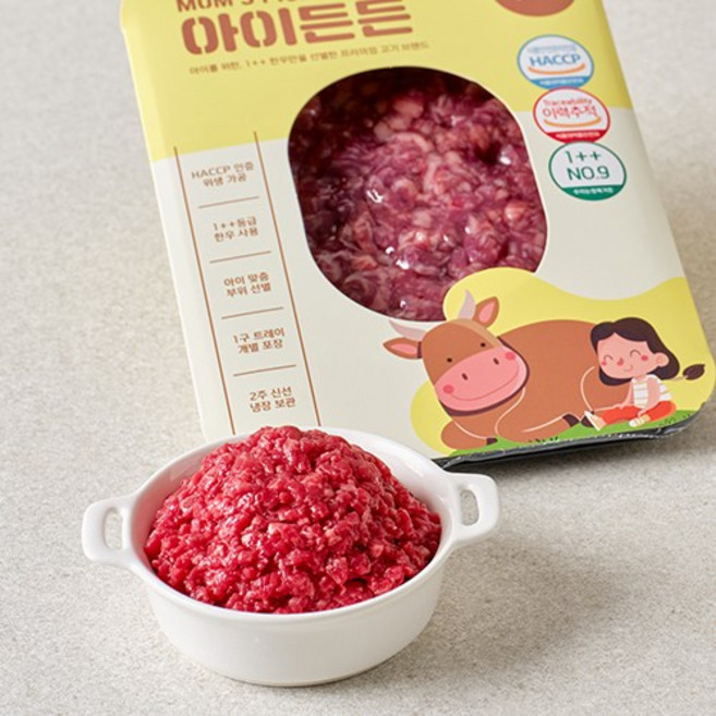 우리는정육가든 1++ 한우 이유식 소고기 다짐육 초기 중기 미세다짐 (냉장), 200g, 3개