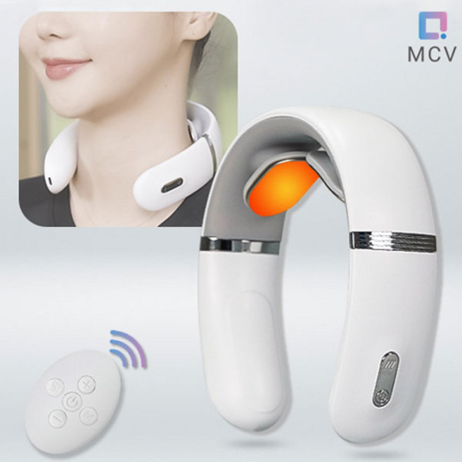 [MCV]엠씨브이 온열기능 저주파 목 마사지기 리모컨 음성안내 기능탑재, 저주파 마사지기