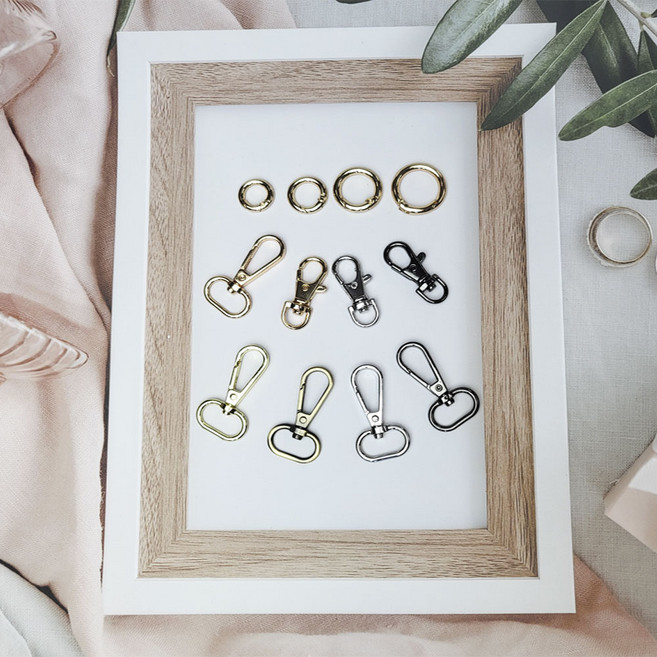 개고리 오링 열쇠고리 가방 키링 부자재 비즈공예 10개입, 1. 오링, 골드 내경 15mm, 1개