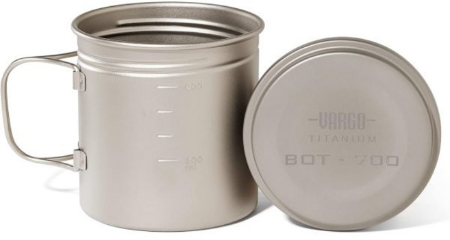 바르고 티타늄 BOT 시리즈 BOT 그릇 - 400ml 용량 그릇 - 초경량 1.6온스 (45g) 네스팅 배낭용 그릇, 700, 1개