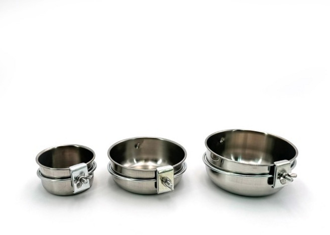 고정형 스텐 모이통 철망 새장 고정용 앵무새 먹이통 물통 목욕통, 소(S), 1개