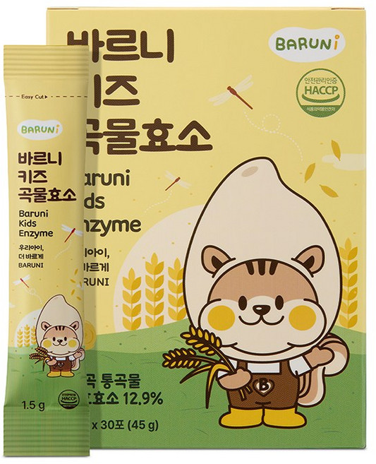 바르니 키즈 곡물 발효 유산균 효소, 1박스, 45g