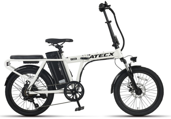 [아텍스] ATECX 아텍스 전기자전거 F100 48V 500W 7.8Ah 접이식 전기자전거 EBIKE, 화이트, 하이텐강