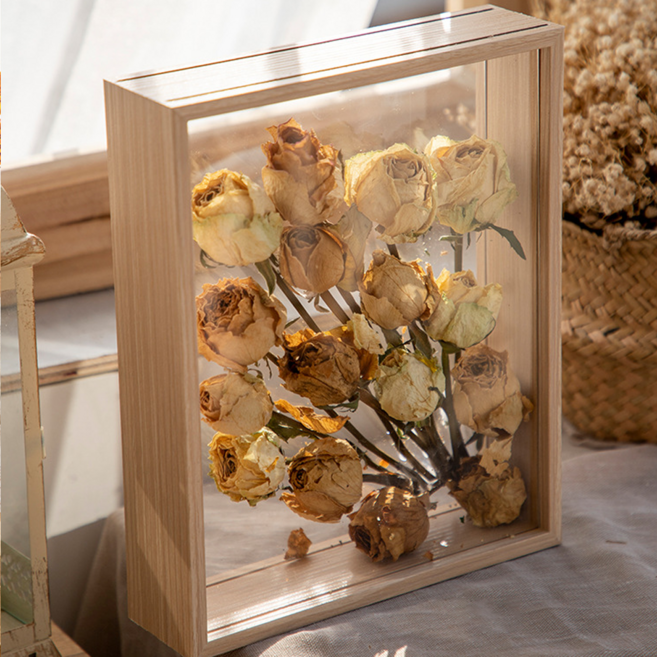 부케액자 부케말리기 선물 투명 드라이플라워 말린 꽃 보관 액자, 1개, A타입