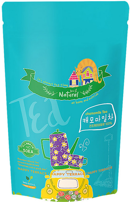 캐모마일차 카모마일차 삼각티백 허브차 허브티, 1g, 50개입, 1개