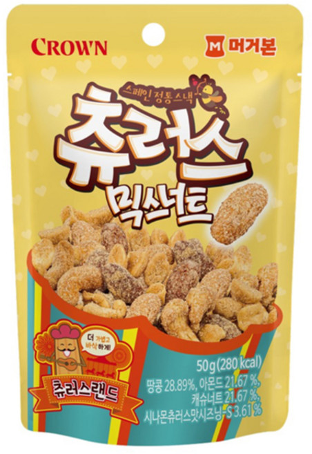 머거본 츄러스 믹스넛, 5개, 50g