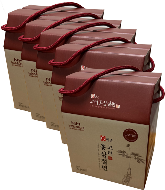 6년근 고려홍삼절편, 5박스, 200g