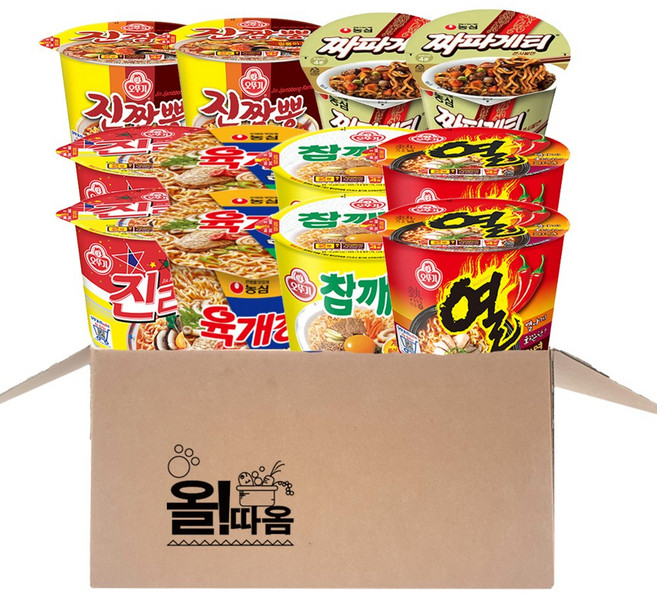 큰컵라면 기획세트 1호(6종 2개씩)진라면매운 참깨라면 열라면 진짬뽕 육개장 짜파게티, 1개