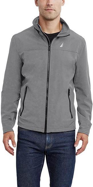 Nautica 남성용 경량 윈드브레이커 스트레치 애슬레틱 아웃도어 풀 지퍼 봄버 골프 재킷 블랙. 트리플엑스 톨