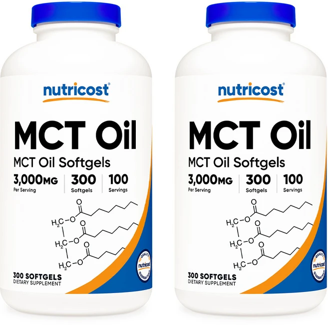 뉴트리코스트 MCT 오일 1000mg 300소프트젤 2병, 300정, 2개 - 쿠팡