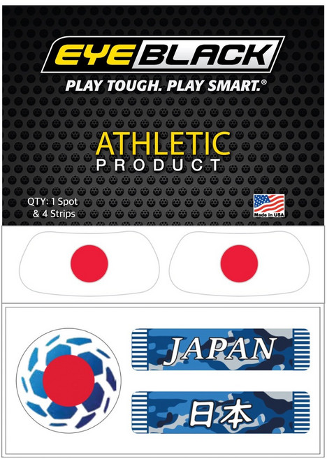 EYEBLACK 국가대표 국기 아이블랙 1쌍 + 축구 스트립 세트 (총 5 pcs) 월드컵 응원템 각종 스포츠 축구 야구 MADE IN USA, 1세트, 일본 JAPAN - 1