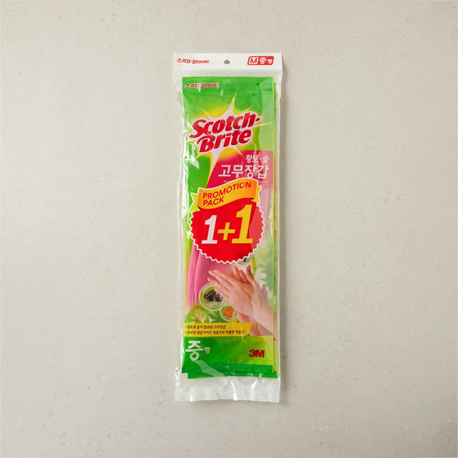 3M 1+1기획 3M 황토숯고무장갑(중)