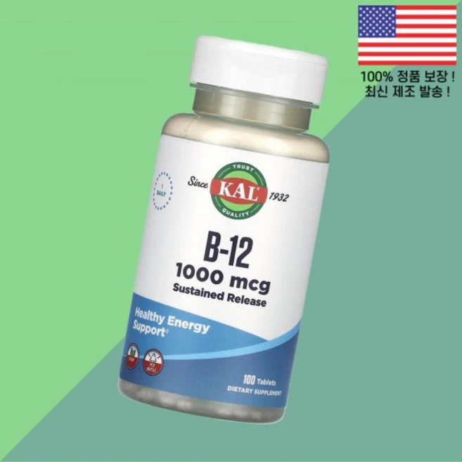 칼 KAL B 12 1000mcg 100정 100 Tablets, 1개 - 쿠팡