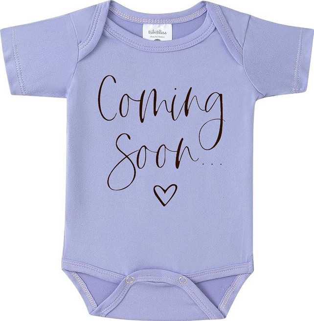 BIBIBLISSBABY Baby Coming Soon 바디수트 발표 조부모를 위한 재미있는 임신 발표 선물 Taro 0-3개월 227846