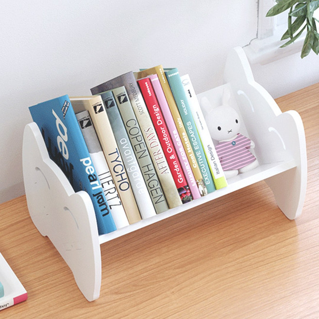 벤스투 1단 원목 미니 책장 책상 책꽂이, 화이트