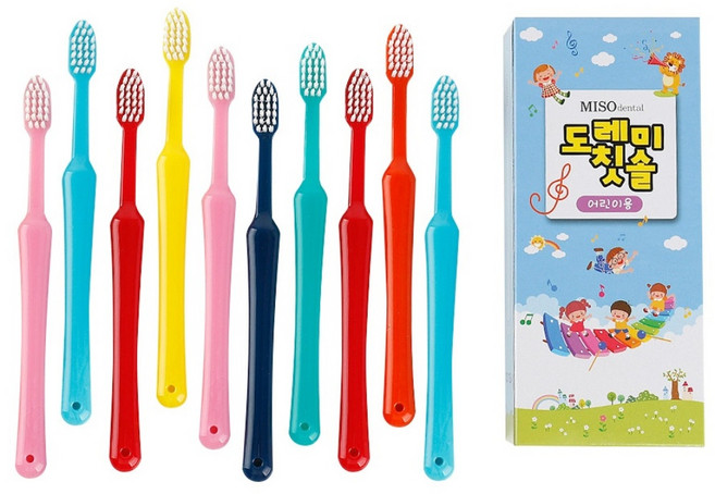 미소덴탈 도레미칫솔 7세-10세 어린이 아동 유아 치과칫솔, 랜덤 발송, 10개입, 1개