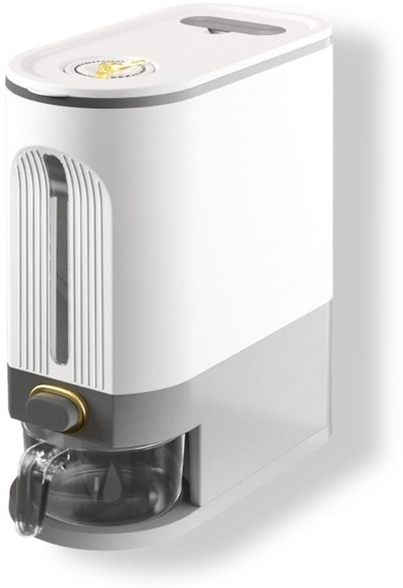 모리버 원터치 쌀통 대용량 밀폐 쌀보관함 잡곡통 주방 보관용, 1개, 그레이