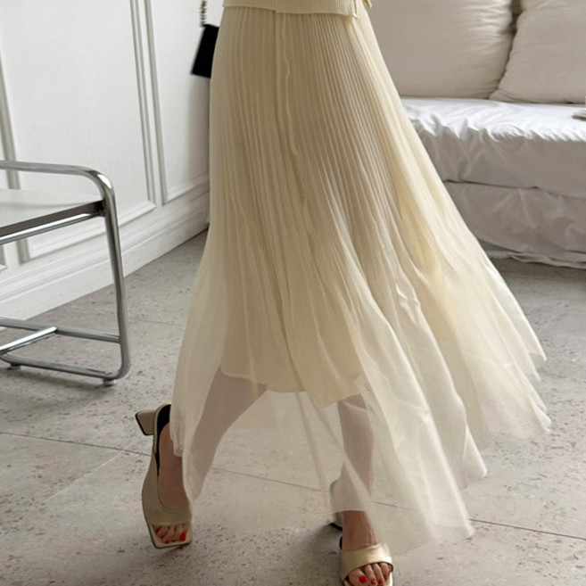 [난닝구]티코벨 밴딩주름스커트