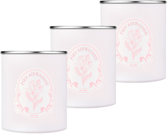 [본사공식몰] 피에브 에어워셔 고체 탈취제 냄새 제거 머스크 향, 3개, 250g