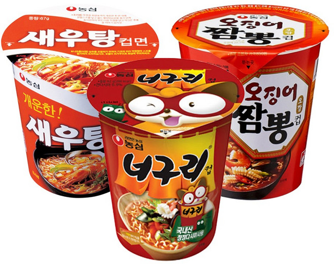 농심 소컵 너구리x6컵+새우탕x6컵+오징어짬뽕x6컵, 18개