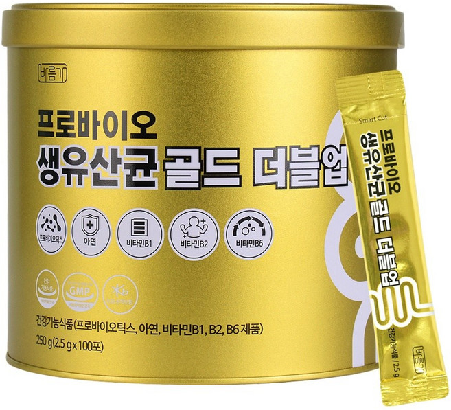 바름가 프로바이오 생유산균 골드 더블업 100포 장건강 아연 비타민 하루 한 포 100일분, 1개