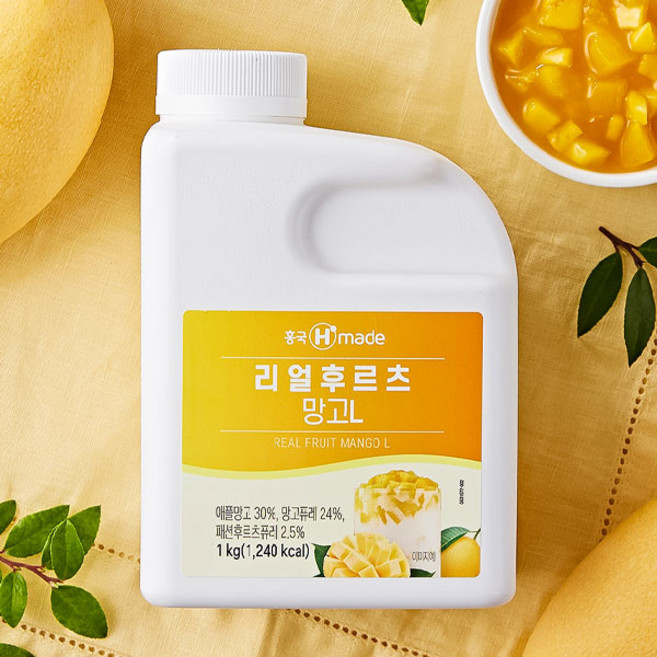 흥국 리얼베이스 후르츠 망고L 1kg (냉동), 1개