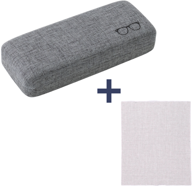 튼튼한 하드 안경 케이스1개 + 안경닦이1개 세트, 1개, 진그레이
