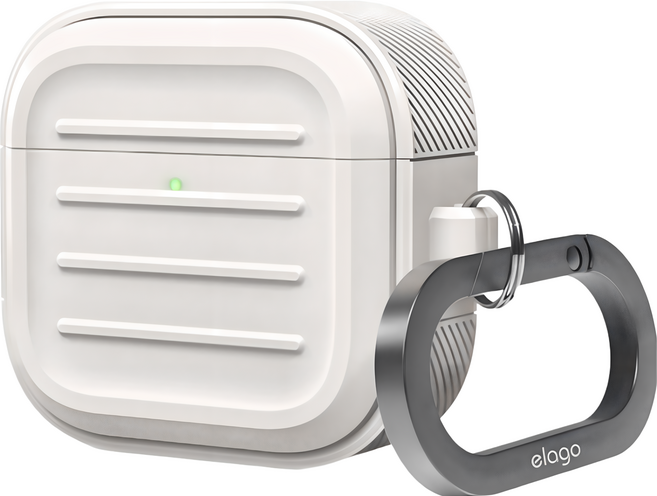 elago AirPods 4 Armor軍規防摔耳機殼, 米灰, 1個