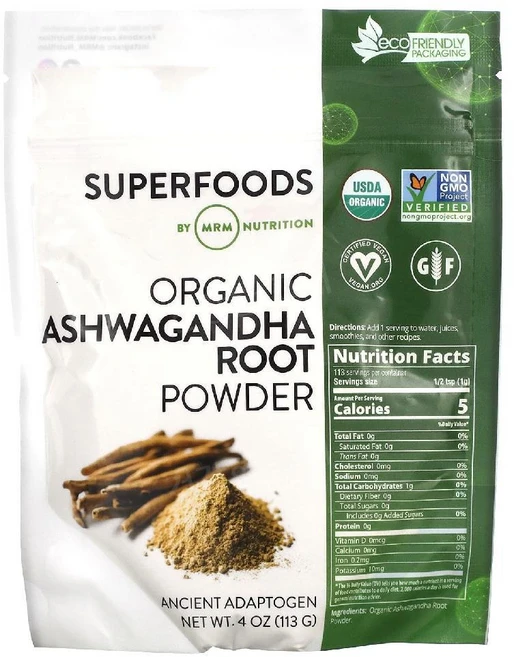 MRM Nutrition 유기농 아슈와간다 뿌리 분말 113g(4oz), 113g, 1개 - 쿠팡