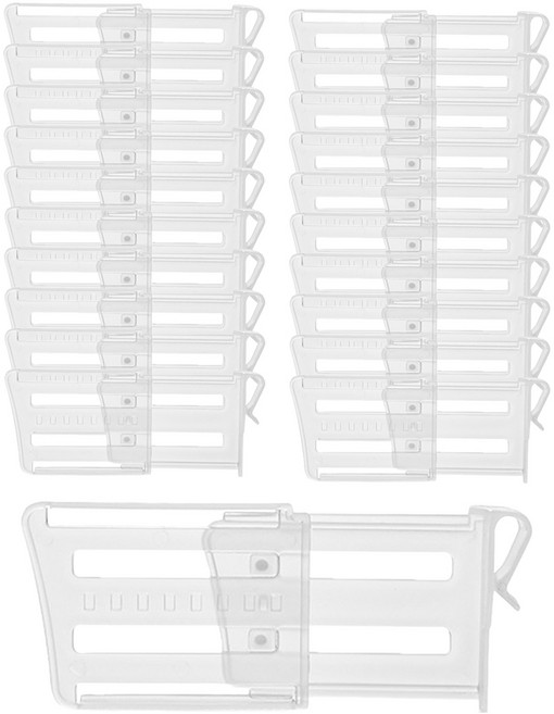 뽀아샵 냉장고정리 길이조절 다용도 칸막이 클립 J-J050, 투명화이트, 20개