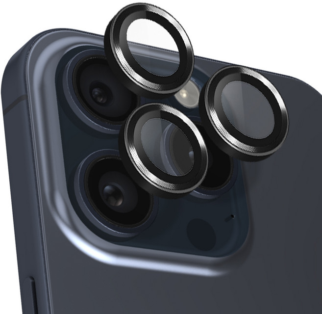 케이스백화점 메탈링 카메라 보호필름 세트 블랙, 1개