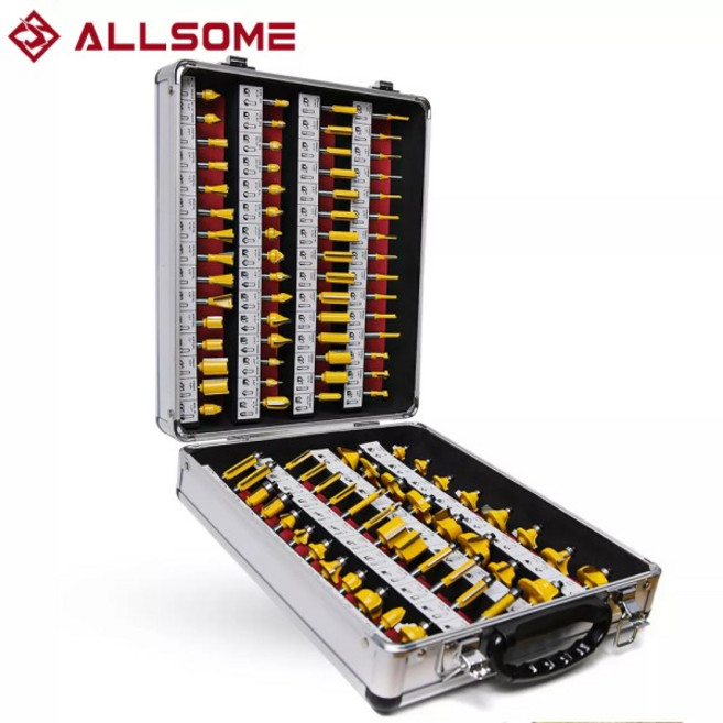 ALLSOME 100개/대 1/4인치 생크 텅스텐 카바이드 라우터 비트 목공 밀링 커터 HT1192, 1개, 01 CHINA