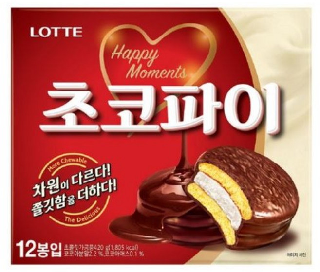 롯데 초코파이, 420g, 3개