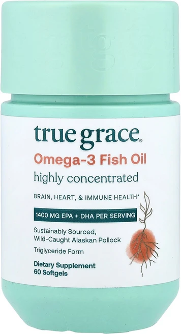 True Grace Omega 3 Fish Oil 60 Softgels, 1개 - 쿠팡