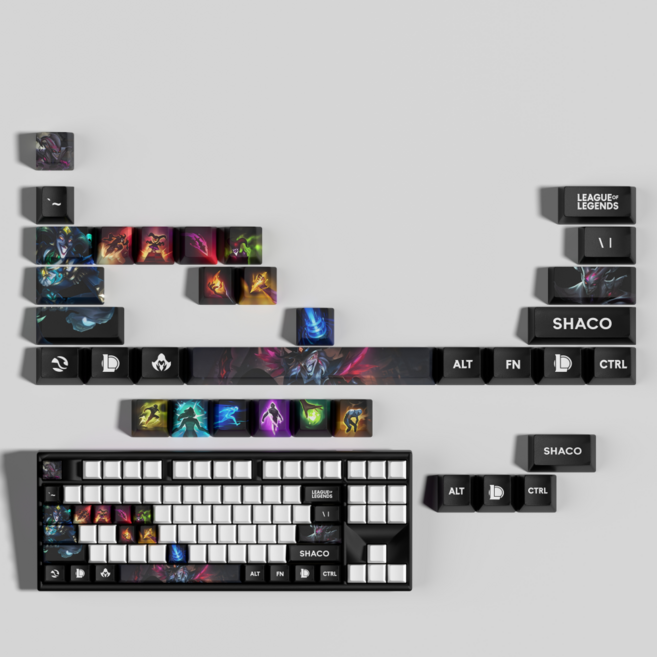 잼토이 리그오브레전드 키캡 30피스 키보드 게이밍 굿즈 커스텀 PBT, 옵션19. 샤코, 30keys