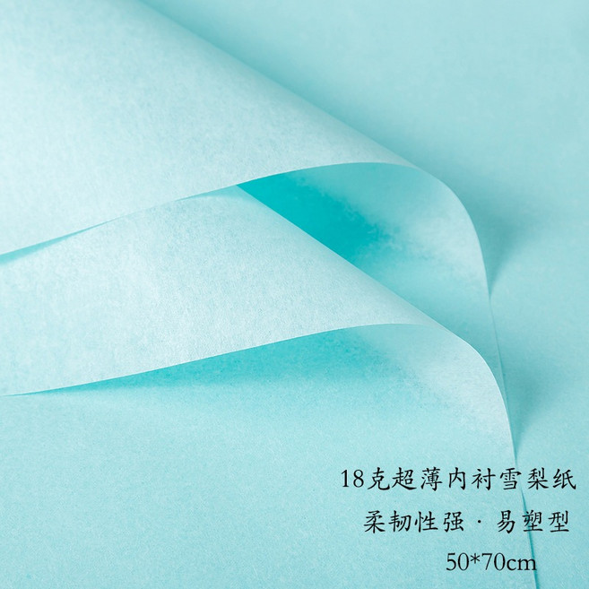 雪梨紙 內襯紙 珠光雪梨紙 包裝紙 花束包裝紙 禮品包裝紙 diy 包裝材料, 1個, 淺藍 50*70cm 36入