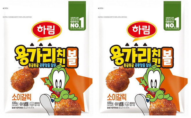 하림 용가리치킨볼 소이갈릭 450g 2봉, 2개