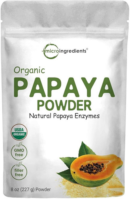 Micro Ingredients 과일 가루 분말 파우더 파파야 8온스 100% 냉동 건조 원료 무설탕 및 첨가물 없음 음료 스무디 음료용 맛좋은 비변형 비건 친화, 1개