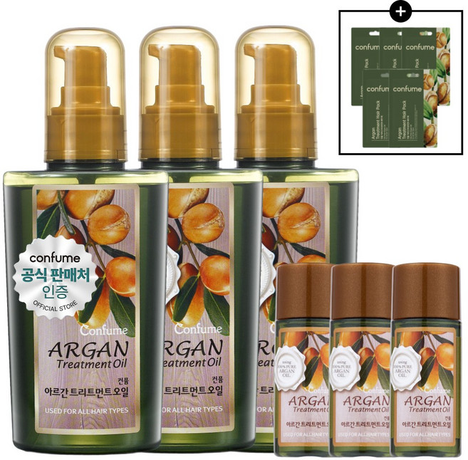 과일나라 컨퓸 아르간 트리트먼트 오일120ml+25ml x 3개, 120ml