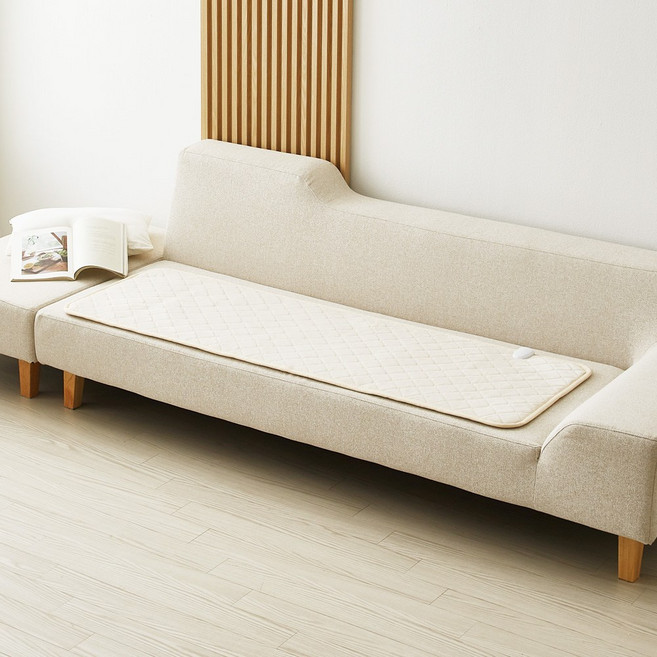 [26년형 두께UP] 한일좋은자리 전자파안심 프리미엄 양면극세사 카본 탄소 소파 전기요매트, 초미니싱글(50X155cm), 아이보리