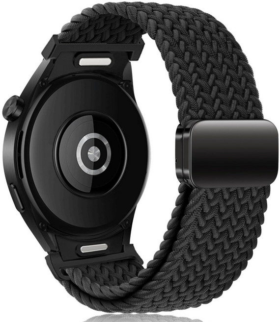 Fegwilde 갤럭시워치 호환 마그네틱 브레이드 스포츠 루프 스트랩 20mm 워치7/6/6클래식/5/5골프/4/4클래식 40mm 44mm 45mm 43mm 47mm 42mm 46, 검은색