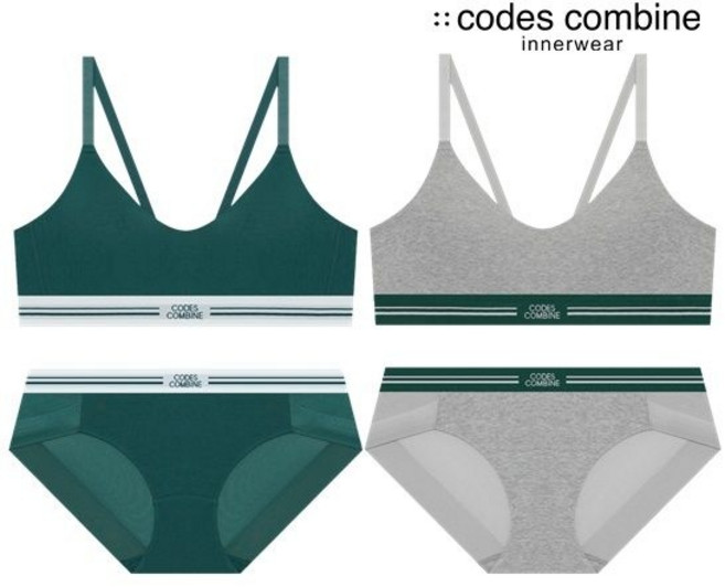 코데즈컴바인 이너웨어 [선물포장]플렉서블일체형브라노와이어브라2+팬티2CEWBRBP251MGDGR 886979