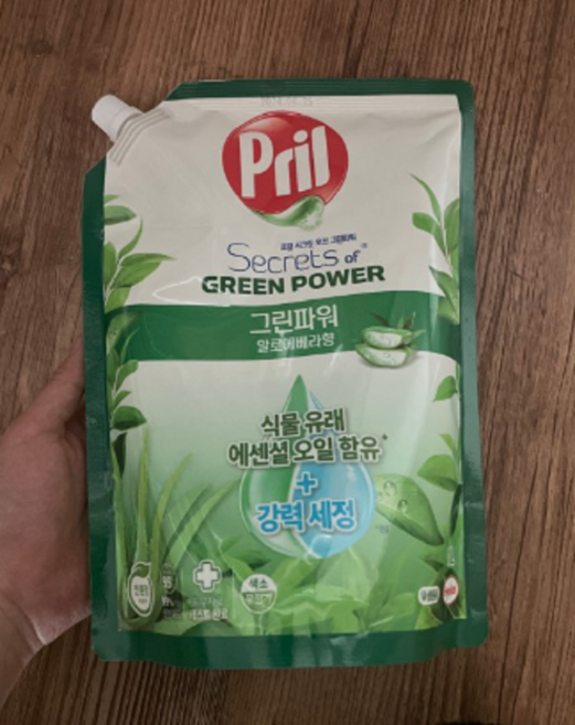 프릴 그린파워 주방세제 알로에베라, 1L, 10개